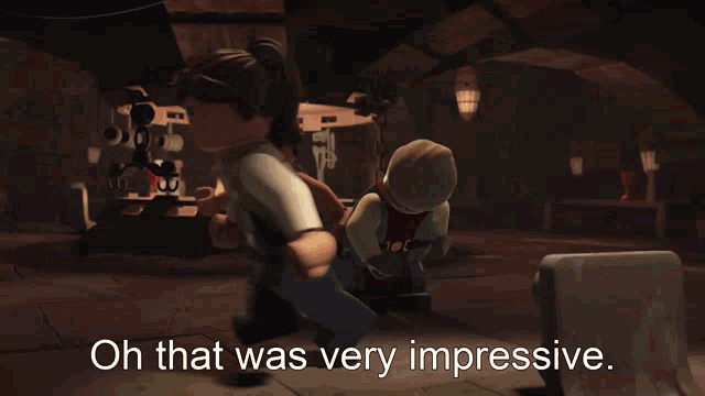 a lego character says that he had no idea you were strong