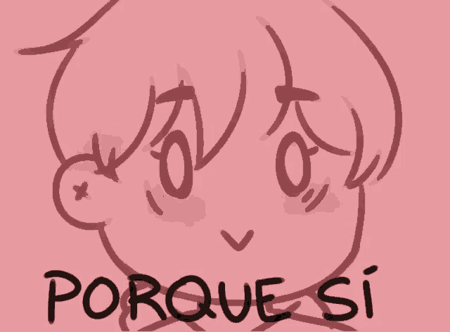 a drawing of a person with the word porque si written below it