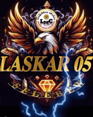 a poster with an eagle and the words laskar 05 below it
