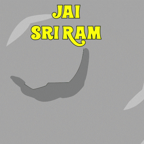 a cartoon of hanuman carrying a large rock with the words jai sri ram