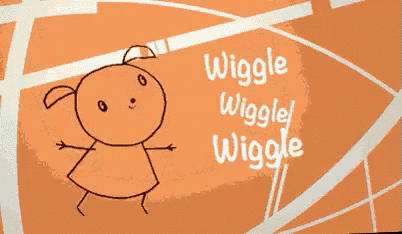 a drawing of a person with the words wiggle wiggle wiggle