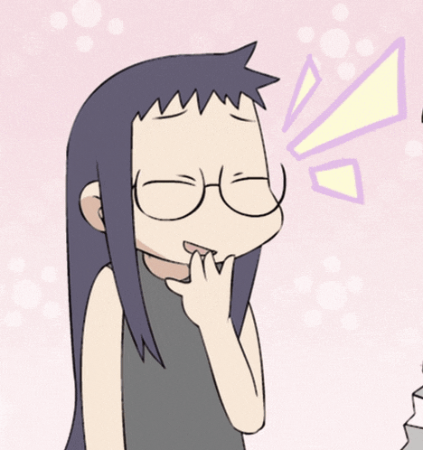 a cartoon drawing of a girl with glasses