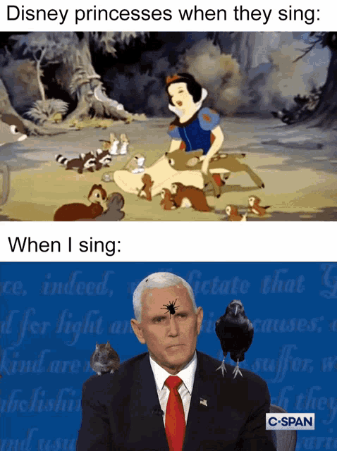 disney princesses when they sing and when i sing are shown