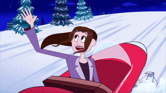 a cartoon of a woman riding a roller coaster