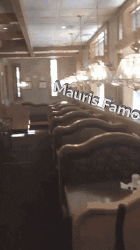 an empty diner with mauris fame written on the window