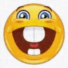 a yellow smiley face with a big smile and a big mouth
