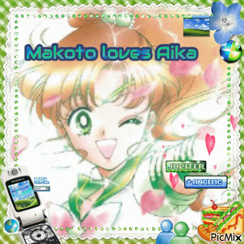 a picture of a girl with the name makoto loves aika