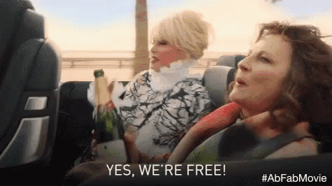 two women are sitting in the back seat of a car holding bottles of wine .
