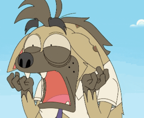 a cartoon drawing of a hyena wearing a shirt and tie