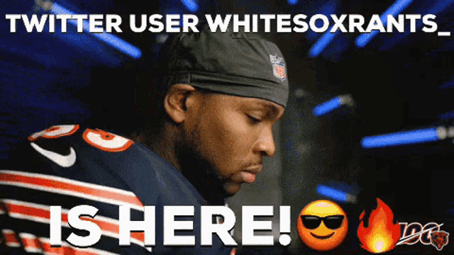 a twitter user named whitesoxrants has a picture of a bears player