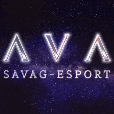 a logo for ava savag esport with a galaxy background