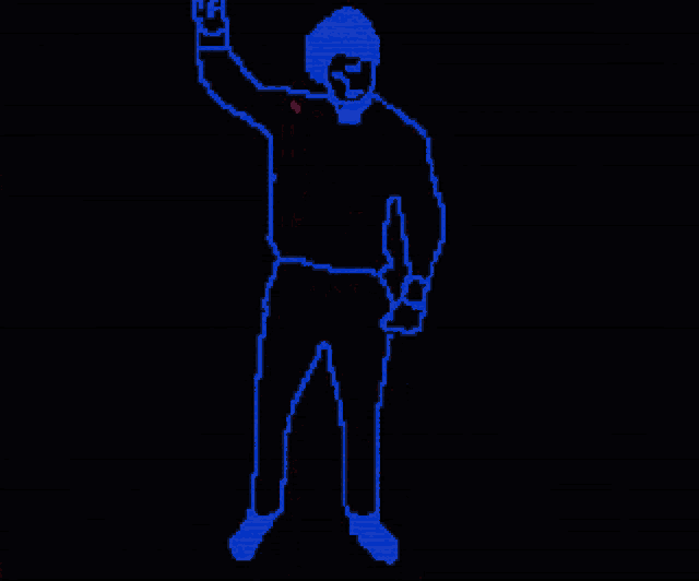 a pixel art drawing of a person with blood on their body