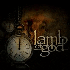 a black and white lamb of god logo with a caduceus