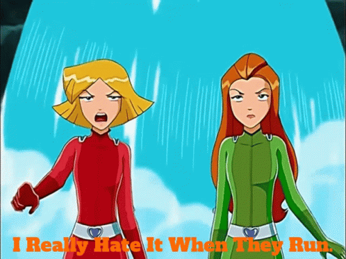 Totally Spies Clover GIF - Totally Spies Clover I Really Hate It When They Run GIFs