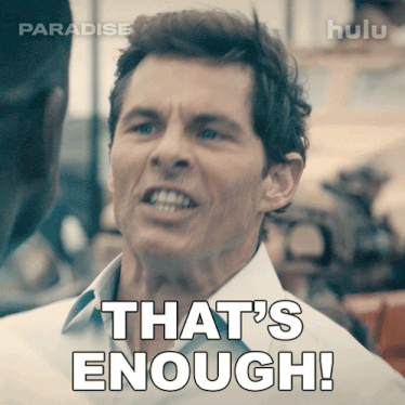 a man says that 's enough with a hulu logo behind him