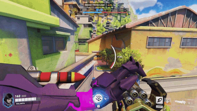 a video game screen shows a purple weapon with 162 points
