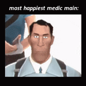 a cartoon of a man in a suit and tie with the words `` most happiest medic main '' written above him .