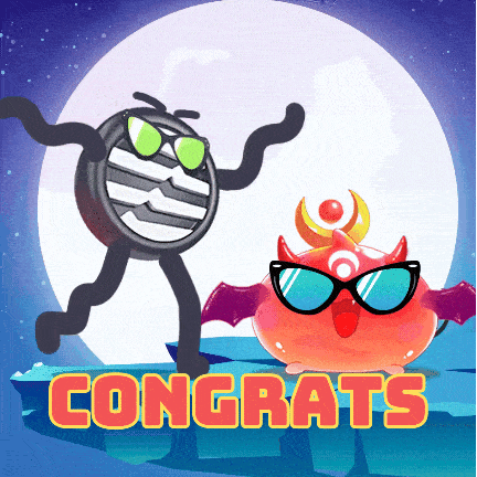 a congratulations card with two cartoon characters and the words congrats