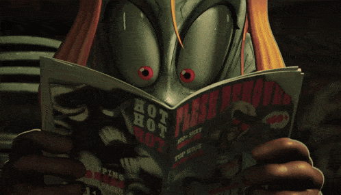 a comic book called hot hot rot is being read
