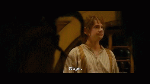 Bilbo Faints.  GIF - Nope The Hobbit Lord Of The Rings GIFs