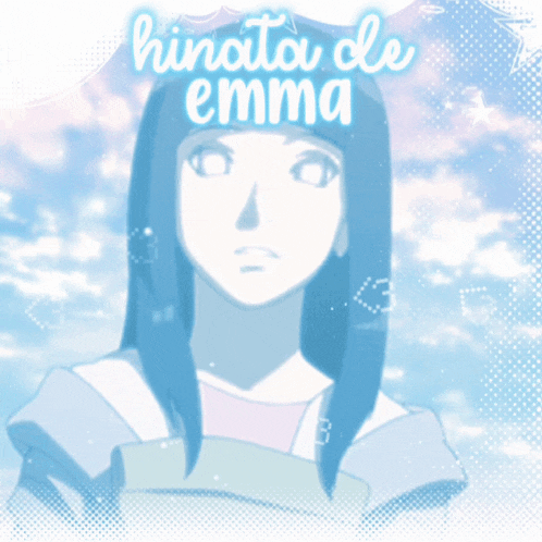 a picture of a girl with the words hinata de emma written above her