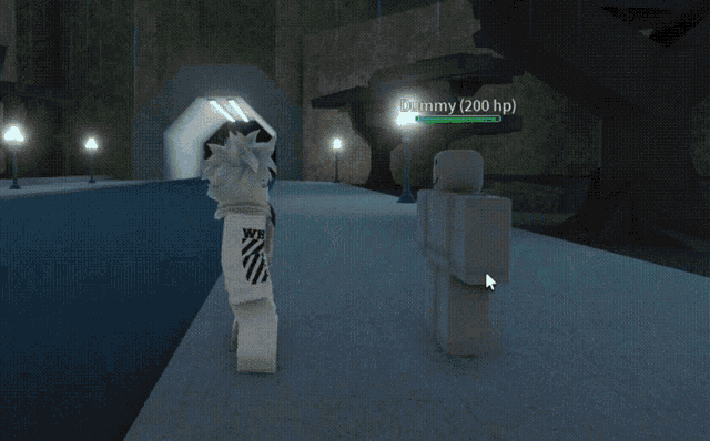 a screenshot of a video game with a character named dummy 200 hp