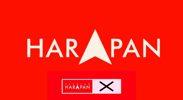 a red background with the word harapan written in white
