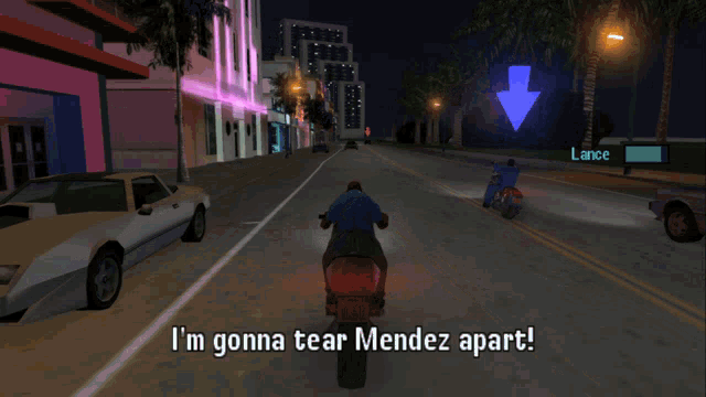 a screenshot of a video game that says " i 'm gonna tear mendez apart ! "