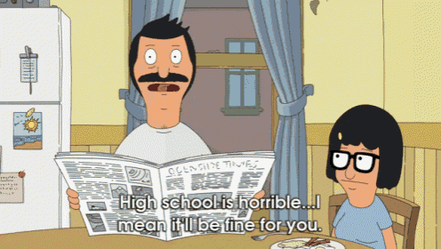 bob and tina from bob 's burgers are reading a newspaper together
