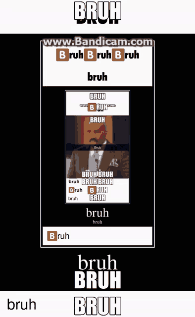 a poster with a picture of a man and the words bruh on it