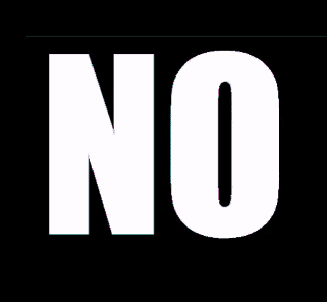 the word no is displayed in a glitch effect