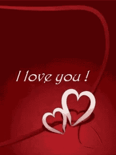 a red background with hearts and the words i love you