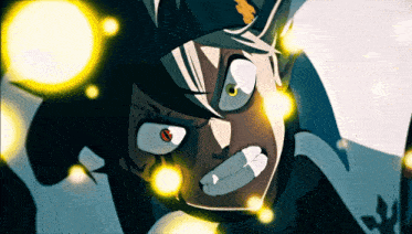 a close up of a cartoon character 's face with red eyes