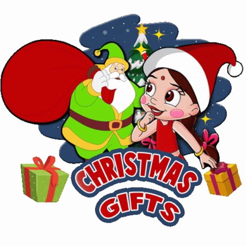 Christmas Gifts Chutki GIF - Christmas Gifts Chutki Chhota Bheem GIFs