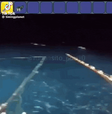 a video of a person swimming in a pool is being shared on tiktok