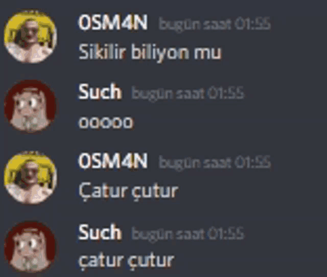 a screenshot of a conversation between osm4n such and such