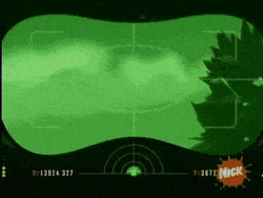 a green screen with the nick logo in the corner