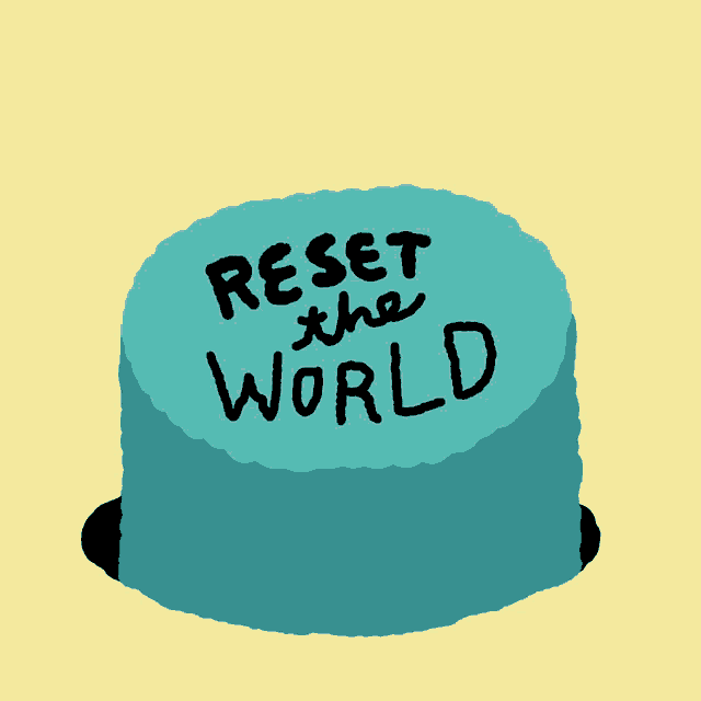 a cake with the words reset the world on it