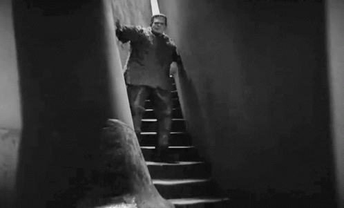 Down The Stairs The Monster GIF - Down The Stairs The Monster Son Of Frankenstein GIFs