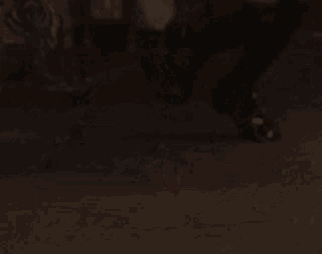 a woman in a black dress is laying down on the floor