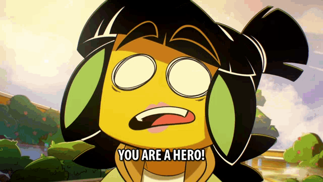 a cartoon character that says you are a hero