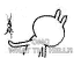 a black and white drawing of a rabbit laying down with a cigarette in its mouth .