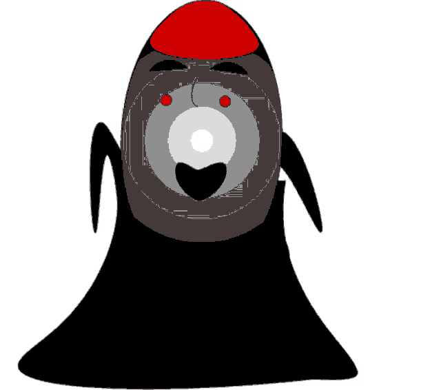a cartoon drawing of a ghost with red eyes and the words halloween below it