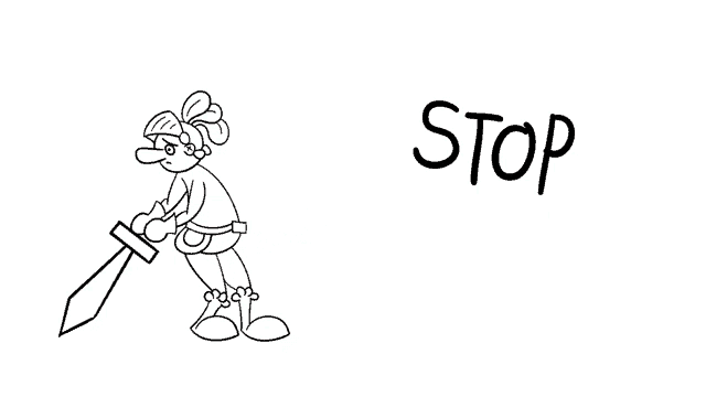 a black and white drawing of a man with horny written in red