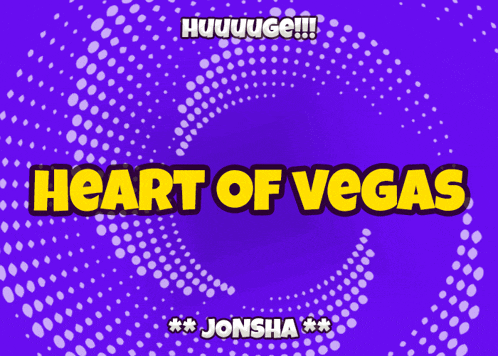 a purple background with dots and the words heart of vegas