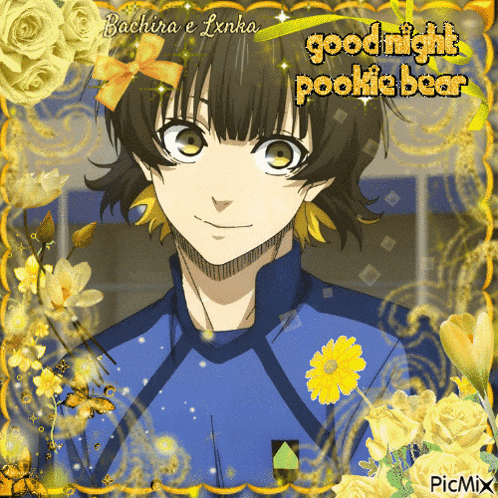 a picture of a boy with the words good night pookie bear on it