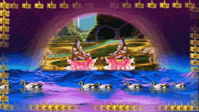 Lord Shiva Duck GIF - Lord Shiva Duck Flowers GIFs