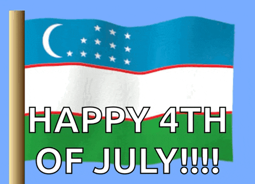 a happy 4th of july sign with a flag