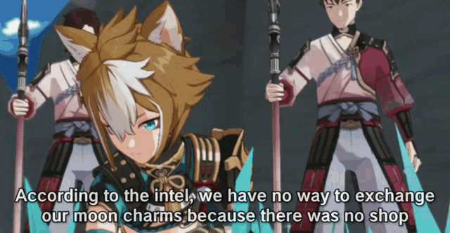 according to the intel we have no way to exchange our moon charms since there was no shop