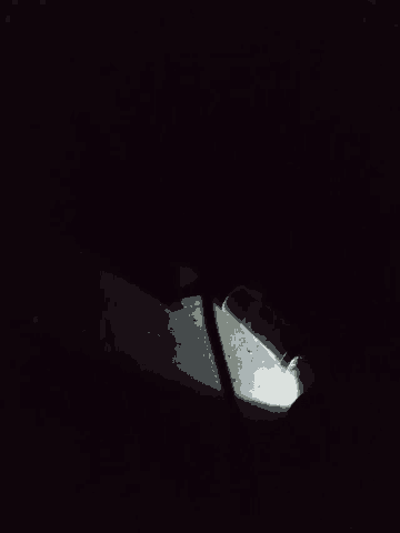 a flashlight is shining on a can in the dark .